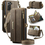 Custodia per telefono CaseMe C39 con cerniera, portafoglio in pelle e tracolla, con protezione RFID e chiusura a zip., For Samsung Galaxy S22 5G, For Samsung Galaxy S21 FE 5G, For Samsung Galaxy A52, For Samsung Galaxy A53