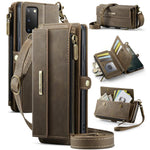 Custodia per telefono CaseMe C39 con cerniera, portafoglio in pelle e tracolla, con protezione RFID e chiusura a zip., For Samsung Galaxy S20 Ultra 5G, For Samsung Galaxy S20+ 5G, For Samsung Galaxy S20 5G, For Samsung Galaxy A17