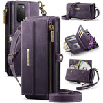 Custodia per telefono CaseMe C39 con cerniera, portafoglio in pelle e tracolla, con protezione RFID e chiusura a zip., For Samsung Galaxy S20 Ultra 5G, For Samsung Galaxy S20+ 5G, For Samsung Galaxy S20 5G, For Samsung Galaxy A17