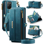 Custodia per telefono CaseMe C39 con cerniera, portafoglio in pelle e tracolla, con protezione RFID e chiusura a zip., For Samsung Galaxy S20 Ultra 5G, For Samsung Galaxy S20+ 5G, For Samsung Galaxy S20 5G, For Samsung Galaxy A17