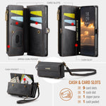 Custodia per telefono CaseMe C39 con cerniera, portafoglio in pelle e tracolla, con protezione RFID e chiusura a zip., For Samsung Galaxy S20 Ultra 5G, For Samsung Galaxy S20+ 5G, For Samsung Galaxy S20 5G, For Samsung Galaxy A17