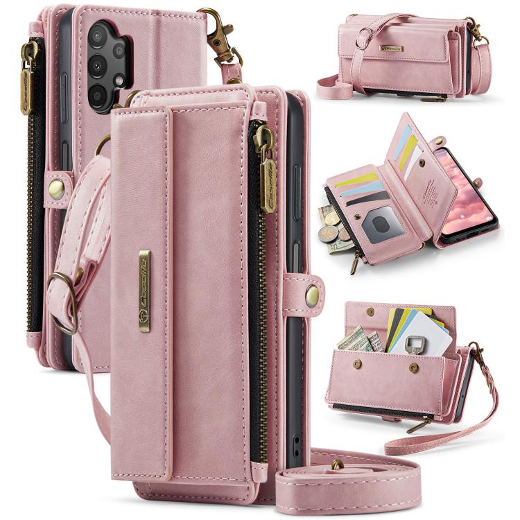 Custodia per telefono CaseMe C39 con cerniera, portafoglio in pelle e tracolla, con protezione RFID e chiusura a zip., For Samsung Galaxy S25 / S24 5G, For Samsung Galaxy S25+ / S24+ 5G, For Samsung Galaxy A14, For Samsung Galaxy A13