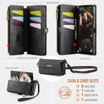 Custodia per telefono CaseMe C39 con cerniera, portafoglio in pelle e tracolla, con protezione RFID e chiusura a zip., For Samsung Galaxy A16 4G, For Samsung Galaxy S25 Ultra 5G, For Samsung Galaxy S24 FE 5G, For Samsung Galaxy A55 5G