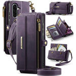 Custodia per telefono CaseMe C39 con cerniera, portafoglio in pelle e tracolla, con protezione RFID e chiusura a zip., For Samsung Galaxy A57 5G, For Samsung Galaxy S25 FE 5G, For Samsung Galaxy S25 Edge 5G, For Samsung Galaxy A56 5G
