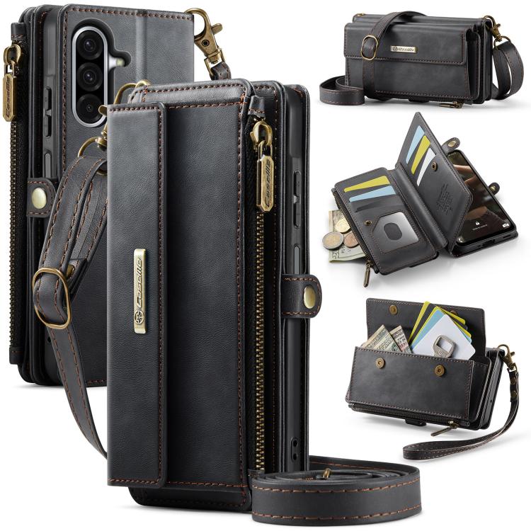 Custodia per telefono CaseMe C39 con cerniera, portafoglio in pelle e tracolla, con protezione RFID e chiusura a zip., For Samsung Galaxy S20 Ultra 5G, For Samsung Galaxy S20+ 5G, For Samsung Galaxy S20 5G, For Samsung Galaxy A17