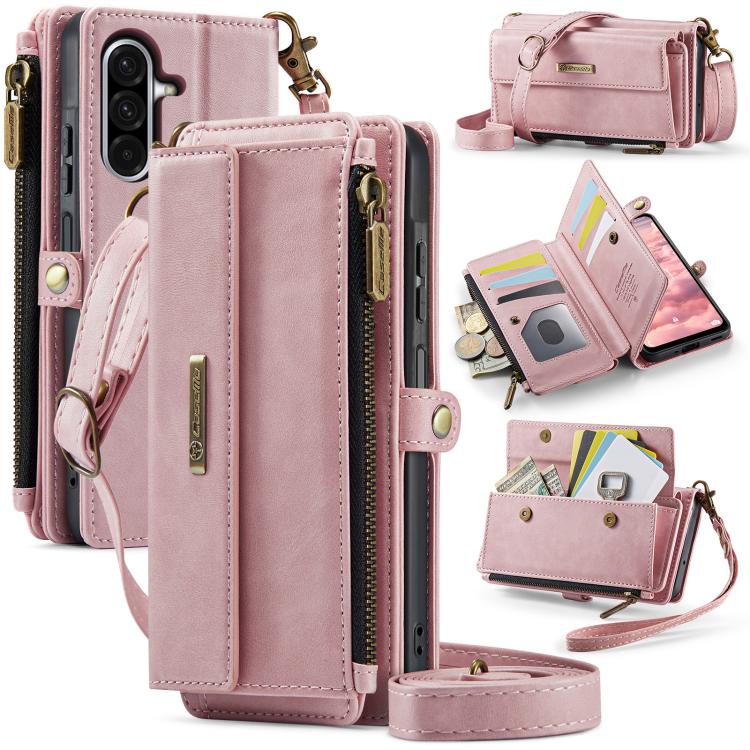 Custodia per telefono CaseMe C39 con cerniera, portafoglio in pelle e tracolla, con protezione RFID e chiusura a zip., For Samsung Galaxy S20 Ultra 5G, For Samsung Galaxy S20+ 5G, For Samsung Galaxy S20 5G, For Samsung Galaxy A17