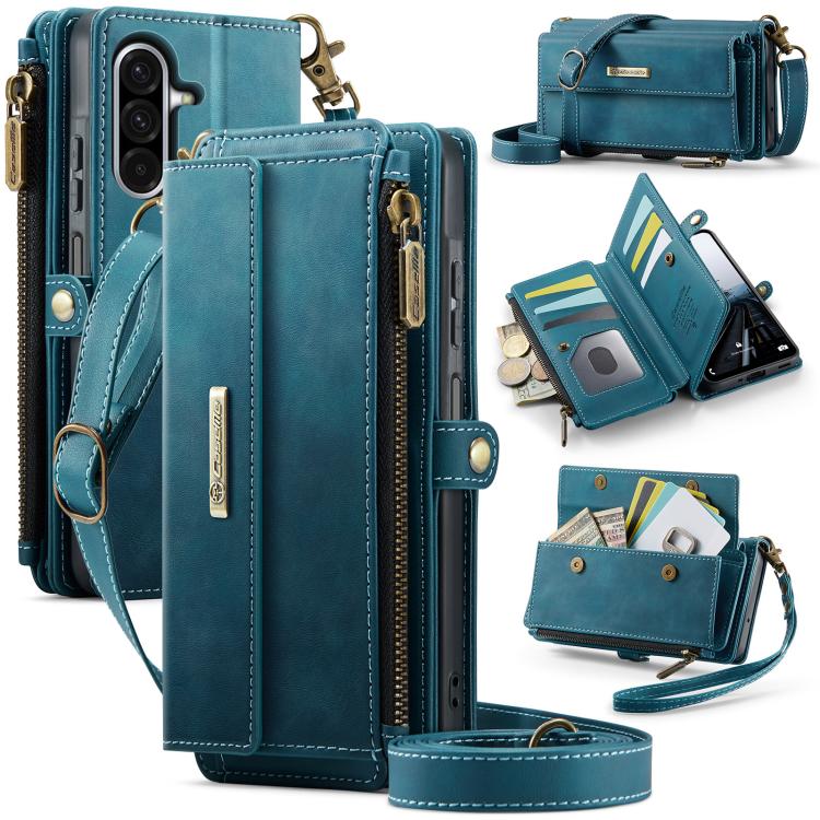Custodia per telefono CaseMe C39 con cerniera, portafoglio in pelle e tracolla, con protezione RFID e chiusura a zip., For Samsung Galaxy S20 Ultra 5G, For Samsung Galaxy S20+ 5G, For Samsung Galaxy S20 5G, For Samsung Galaxy A17