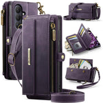 Custodia per telefono CaseMe C39 con cerniera, portafoglio in pelle e tracolla, con protezione RFID e chiusura a zip., For Galaxy S26 FE 5G, For Samsung Galaxy S26+ 5G, For Samsung Galaxy S26 Ultra 5G, For Samsung Galaxy S26 5G