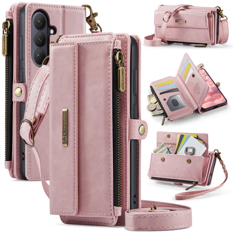 Custodia per telefono CaseMe C39 con cerniera, portafoglio in pelle e tracolla, con protezione RFID e chiusura a zip., For Galaxy S26 FE 5G, For Samsung Galaxy S26+ 5G, For Samsung Galaxy S26 Ultra 5G, For Samsung Galaxy S26 5G