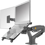 NORTH BAYOU F160-FP Tray Dual Arm Bracket Monitor Desk Mount Adjustable Laptop Holder, F160-FP