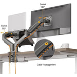 NORTH BAYOU F160-FP Tray Dual Arm Bracket Monitor Desk Mount Adjustable Laptop Holder, F160-FP