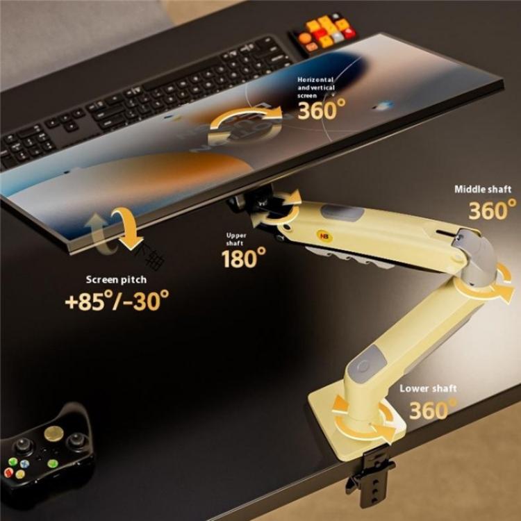 Braccio per monitor regolabile in altezza NORTH BAYOU F80, compatibile con schermi da 17-30 pollici e supporti da scrivania.
