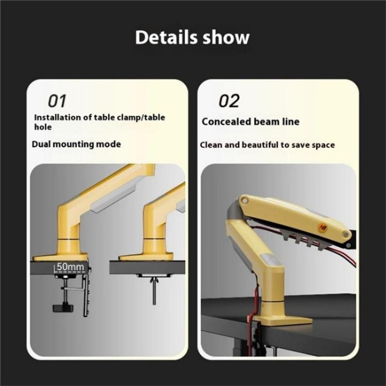 Braccio per monitor regolabile in altezza NORTH BAYOU F80, compatibile con schermi da 17-30 pollici e supporti da scrivania.