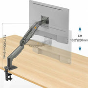 Supporto da scrivania meccanico regolabile in altezza NORTH BAYOU F80 bianco per monitor da 17-30 pollici., F80