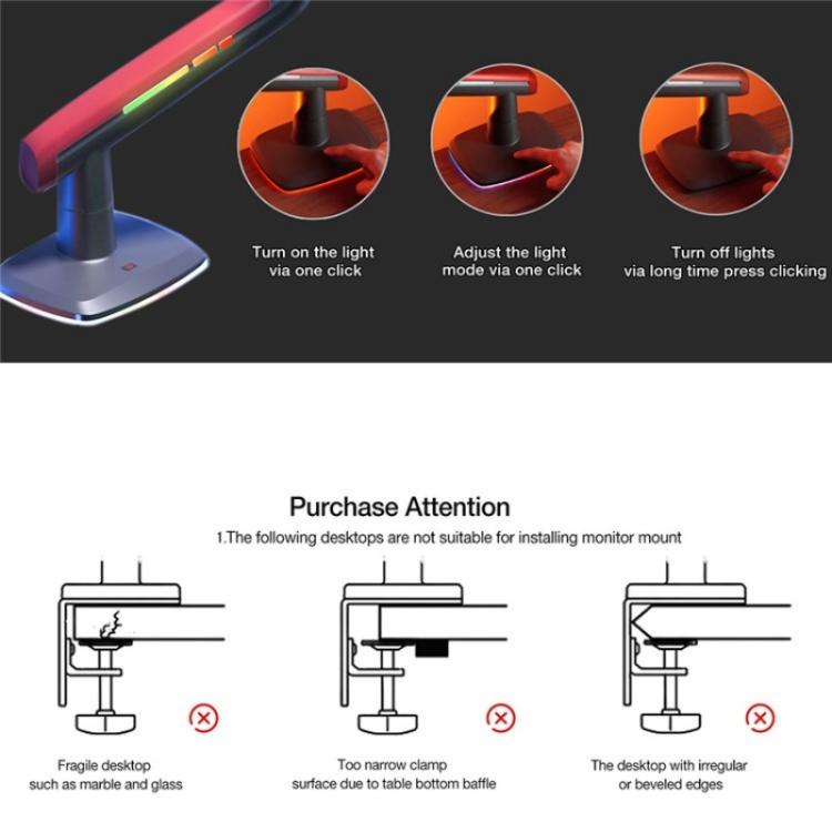 Supporto monitor curvo ultrawide 32-60 pollici con RGB L50