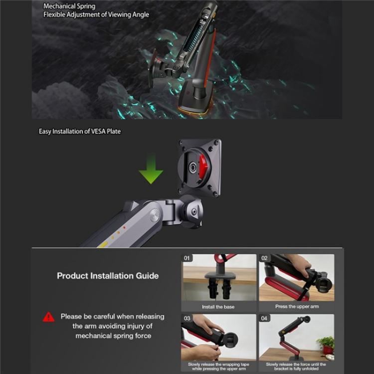 Supporto da scrivania NORTH BAYOU L60 per monitor 32-60 pollici