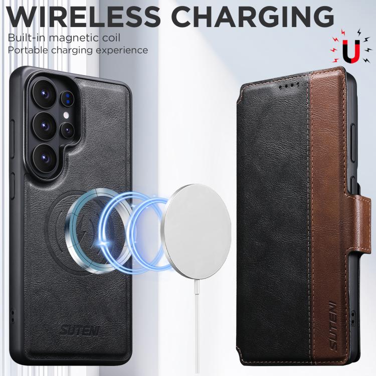 Custodia per telefono Suteni Q07 2 in 1 multifunzione con portafoglio rimovibile e MagSafe, For Samsung Galaxy S26 Ultra 5G, For Samsung Galaxy S25 Ultra 5G, For Samsung Galaxy S24 Ultra 5G, For Samsung Galaxy S23 Ultra 5G, For Samsung Galaxy S22 Ultra 5G