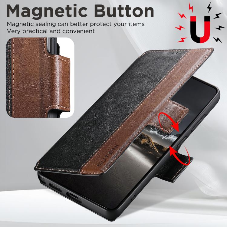 Custodia per telefono Suteni Q07 2 in 1 multifunzione con portafoglio rimovibile e MagSafe, For Samsung Galaxy S26 Ultra 5G, For Samsung Galaxy S25 Ultra 5G, For Samsung Galaxy S24 Ultra 5G, For Samsung Galaxy S23 Ultra 5G, For Samsung Galaxy S22 Ultra 5G