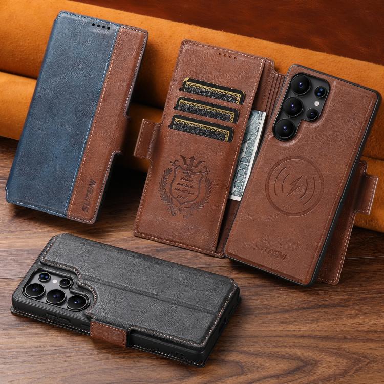 Custodia per telefono Suteni Q07 2 in 1 multifunzione con portafoglio rimovibile e MagSafe, For Samsung Galaxy S26 Ultra 5G, For Samsung Galaxy S25 Ultra 5G, For Samsung Galaxy S24 Ultra 5G, For Samsung Galaxy S23 Ultra 5G, For Samsung Galaxy S22 Ultra 5G