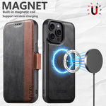 Custodia per telefono Suteni Q07 2 in 1 multifunzione con portafoglio rimovibile e MagSafe, For iPhone 12 Pro