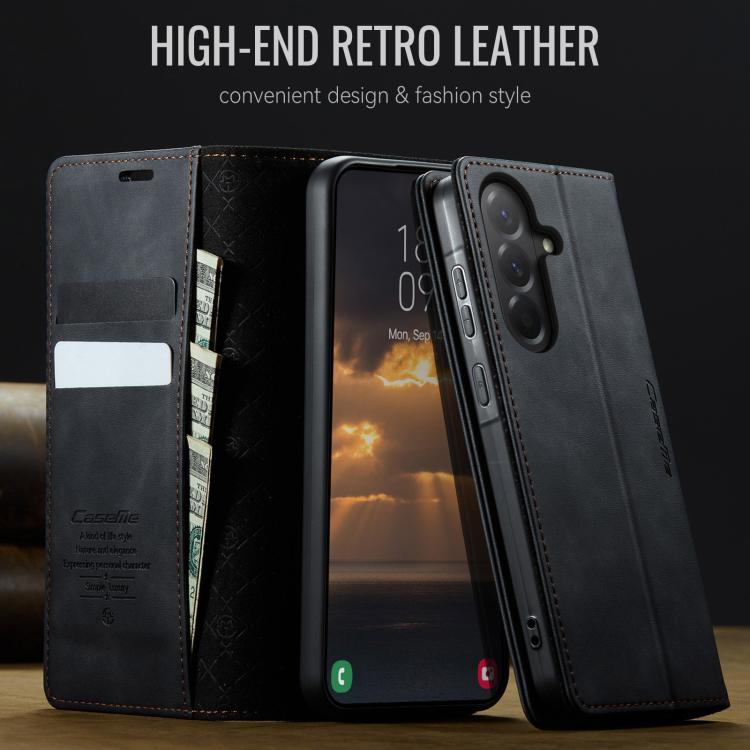 Custodia per telefono CaseMe 033 con fodera in pelle di vitello, inserti in microfibra e protezione RFID., For Samsung Galaxy A56 5G, For Samsung Galaxy A26, For Samsung Galaxy A36 5G, For Samsung Galaxy S25 Ultra 5G