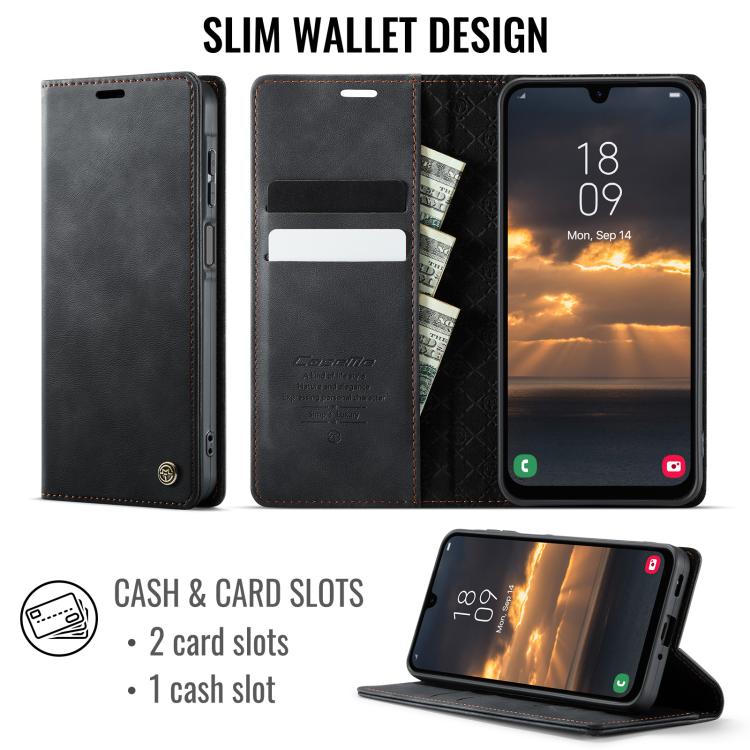 Custodia per telefono CaseMe 033 con fodera in pelle di vitello, inserti in microfibra e protezione RFID., For Samsung Galaxy A16 5G, For Samsung Galaxy A55, For Samsung Galaxy A35 5G, For Samsung Galaxy S24 Ultra 5G