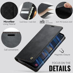 Custodia per telefono CaseMe 033 con fodera in pelle di vitello, inserti in microfibra e protezione RFID., For Samsung Galaxy A16 5G, For Samsung Galaxy A55, For Samsung Galaxy A35 5G, For Samsung Galaxy S24 Ultra 5G