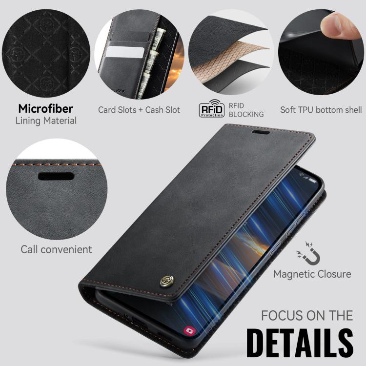 Custodia per telefono CaseMe 033 con fodera in pelle di vitello, inserti in microfibra e protezione RFID., For Samsung Galaxy A53, For Samsung Galaxy A33 5G, For Samsung Galaxy S22 Ultra 5G, For Samsung Galaxy S22+ 5G