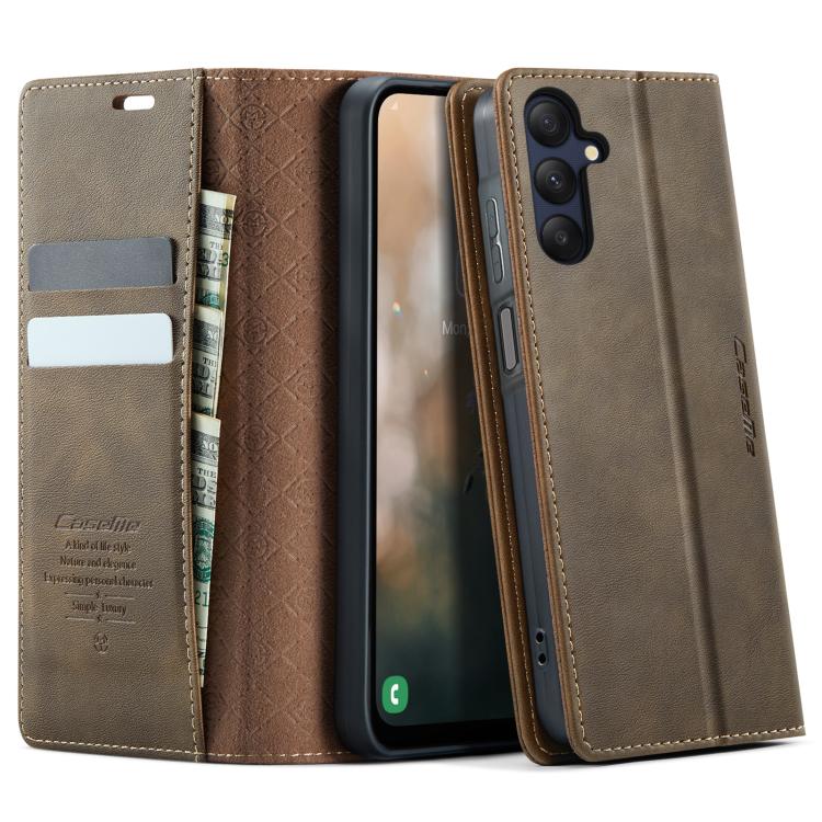 Custodia per telefono CaseMe 033 con fodera in pelle di vitello, inserti in microfibra e protezione RFID., For Samsung Galaxy A15, For Samsung Galaxy A25, For Samsung Galaxy S23 FE 5G, For Samsung Galaxy A24 4G