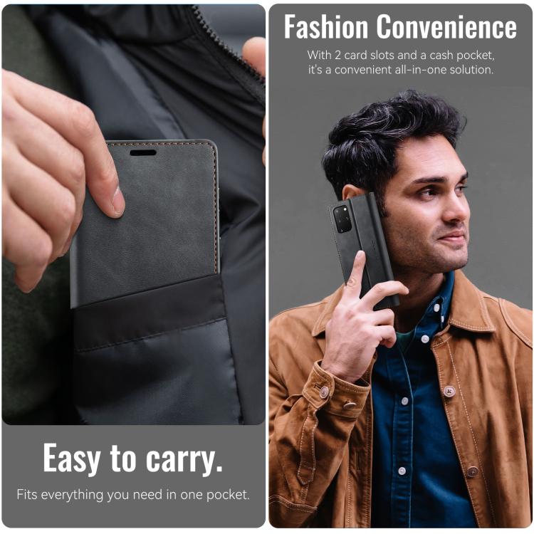 Custodia per telefono CaseMe 033 con fodera in pelle di vitello, inserti in microfibra e protezione RFID., For Samsung Galaxy S20+, For Samsung Galaxy A51, For Samsung Galaxy Note10+, For Samsung Galaxy S10+