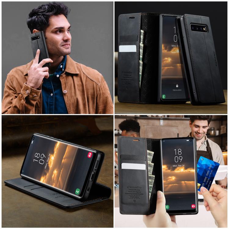 Custodia per telefono CaseMe 033 con fodera in pelle di vitello, inserti in microfibra e protezione RFID., For Samsung Galaxy S10, For Samsung Galaxy A17, For Samsung Galaxy S24 / S25 5G, For Samsung Galaxy S24+ / S25+ 5G