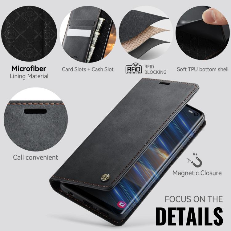 Custodia per telefono CaseMe 033 con fodera in pelle di vitello, inserti in microfibra e protezione RFID., For Samsung Galaxy S10, For Samsung Galaxy A17, For Samsung Galaxy S24 / S25 5G, For Samsung Galaxy S24+ / S25+ 5G