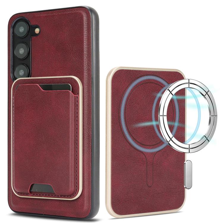 Kalebol Slim MagSafe Ring, custodia magnetica per carte di credito e telefono in pelle., For Samsung Galaxy S23 Ultra 5G, For Samsung Galaxy S23+ 5G, For Samsung Galaxy S23 5G, For Samsung Galaxy S22 Ultra 5G