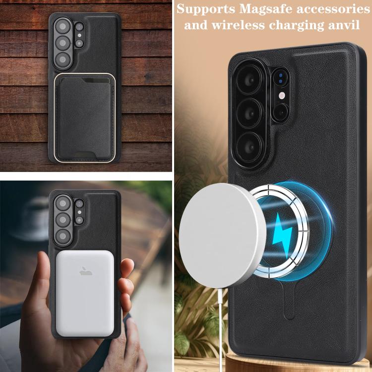 Kalebol Slim MagSafe Ring, custodia magnetica per carte di credito e telefono in pelle., For Samsung Galaxy S26 Ultra 5G, For Samsung Galaxy S25 Edge 5G, For Samsung Galaxy S25 5G, For Samsung Galaxy S25+ 5G