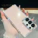 Custodia per telefono anti-caduta in TPU con strass glitterati a 4 angoli., For Samsung Galaxy S23 Ultra 5G