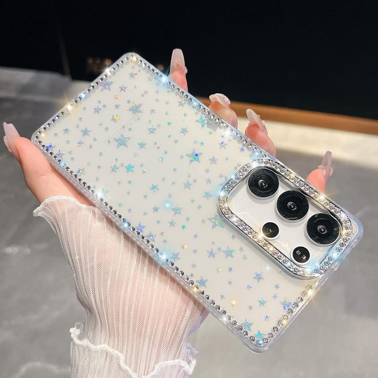 Custodia per telefono anti-caduta in TPU con strass glitterati a 4 angoli., For Samsung Galaxy S23 Ultra 5G