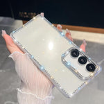 Custodia per telefono anti-caduta in TPU con strass glitterati a 4 angoli., For Samsung Galaxy A07 5G, For Samsung Galaxy A17 5G, For Samsung Galaxy A56 5G, For Samsung Galaxy A26 5G