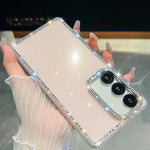 Custodia per telefono anti-caduta in TPU con strass glitterati a 4 angoli., For Samsung Galaxy A16 5G, For Samsung Galaxy S24 FE 5G, For Samsung Galaxy A15 5G, For Samsung Galaxy A55 5G