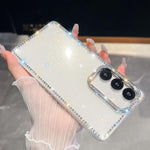Custodia per telefono anti-caduta in TPU con strass glitterati a 4 angoli., For Samsung Galaxy A16 5G, For Samsung Galaxy S24 FE 5G, For Samsung Galaxy A15 5G, For Samsung Galaxy A55 5G