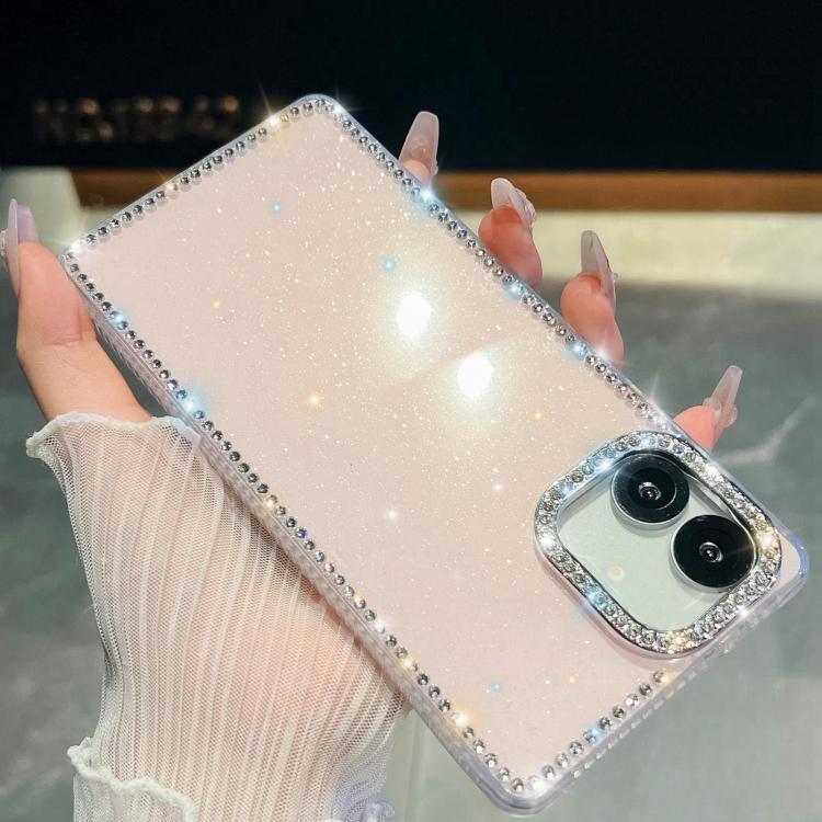 Custodia per telefono anti-caduta in TPU con strass glitterati a 4 angoli., For Samsung Galaxy A07 5G, For Samsung Galaxy A17 5G, For Samsung Galaxy A56 5G, For Samsung Galaxy A26 5G