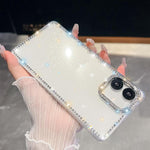 Custodia per telefono anti-caduta in TPU con strass glitterati a 4 angoli., For Samsung Galaxy A07 5G, For Samsung Galaxy A17 5G, For Samsung Galaxy A56 5G, For Samsung Galaxy A26 5G