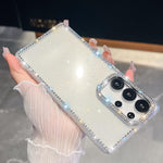 Custodia per telefono anti-caduta in TPU con strass glitterati a 4 angoli., For Samsung Galaxy S26+ 5G, For Samsung Galaxy S26 Ultra 5G, For Samsung Galaxy S26 5G, For Samsung Galaxy A07 4G