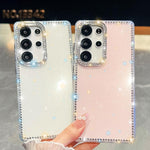 Custodia per telefono anti-caduta in TPU con strass glitterati a 4 angoli., For Samsung Galaxy A36 5G, For Samsung Galaxy S25 5G, For Samsung Galaxy S25+ 5G, For Samsung Galaxy S25 Ultra 5G