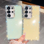 Custodia per telefono anti-caduta in TPU con strass glitterati a 4 angoli., For Samsung Galaxy A16 5G, For Samsung Galaxy S24 FE 5G, For Samsung Galaxy A15 5G, For Samsung Galaxy A55 5G