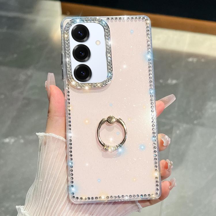 Anello di supporto in TPU con strass glitterati e custodia anti-caduta per telefono, For Samsung Galaxy S25 5G, For Samsung Galaxy S25+ 5G, For Samsung Galaxy S25 Ultra 5G, For Samsung Galaxy A16 5G