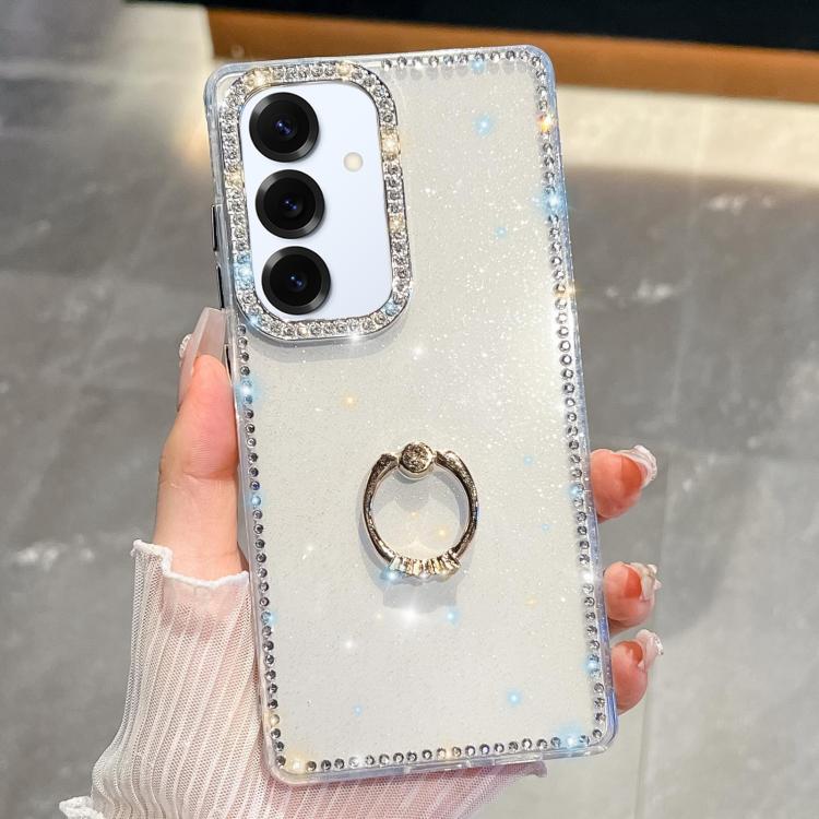Anello di supporto in TPU con strass glitterati e custodia anti-caduta per telefono, For Samsung Galaxy S25 5G, For Samsung Galaxy S25+ 5G, For Samsung Galaxy S25 Ultra 5G, For Samsung Galaxy A16 5G
