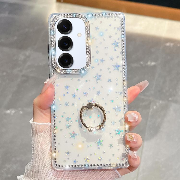 Anello di supporto in TPU con strass glitterati e custodia anti-caduta per telefono, For Samsung Galaxy S25 5G, For Samsung Galaxy S25+ 5G, For Samsung Galaxy S25 Ultra 5G, For Samsung Galaxy A16 5G