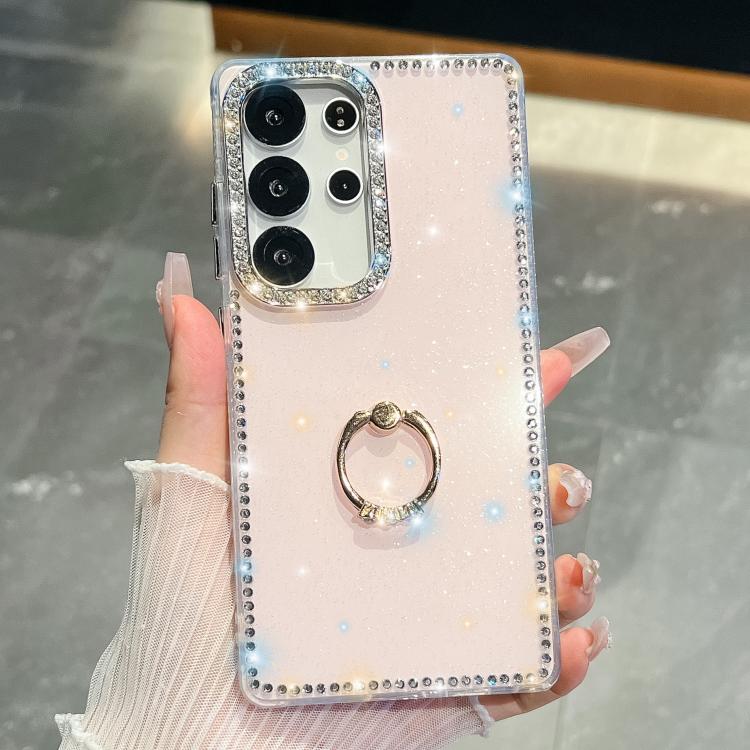 Anello di supporto in TPU con strass glitterati e custodia anti-caduta per telefono, For Samsung Galaxy S25 5G, For Samsung Galaxy S25+ 5G, For Samsung Galaxy S25 Ultra 5G, For Samsung Galaxy A16 5G