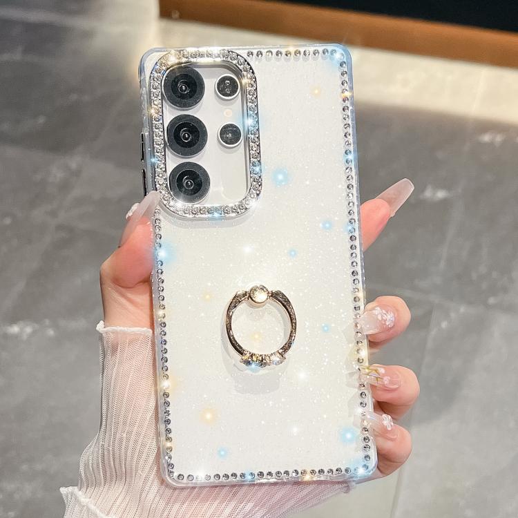 Anello di supporto in TPU con strass glitterati e custodia anti-caduta per telefono, For Samsung Galaxy S25 5G, For Samsung Galaxy S25+ 5G, For Samsung Galaxy S25 Ultra 5G, For Samsung Galaxy A16 5G
