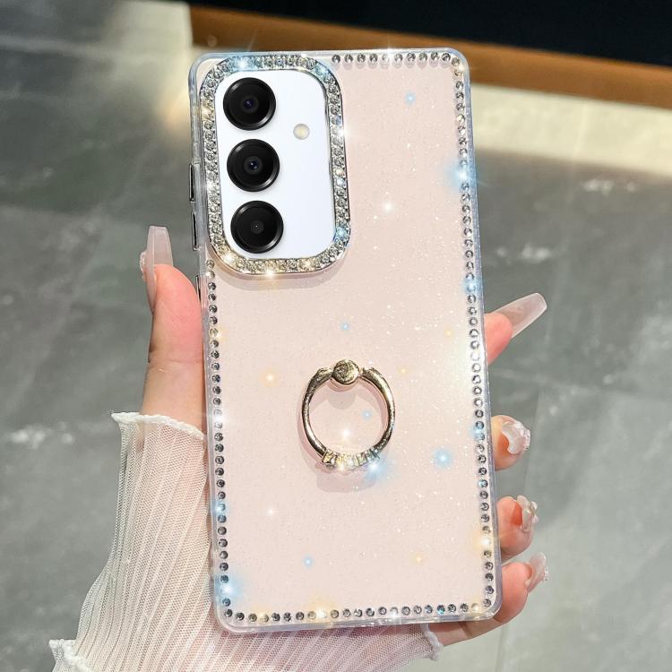 Anello di supporto in TPU con strass glitterati e custodia anti-caduta per telefono, For Samsung Galaxy S25 5G, For Samsung Galaxy S25+ 5G, For Samsung Galaxy S25 Ultra 5G, For Samsung Galaxy A16 5G